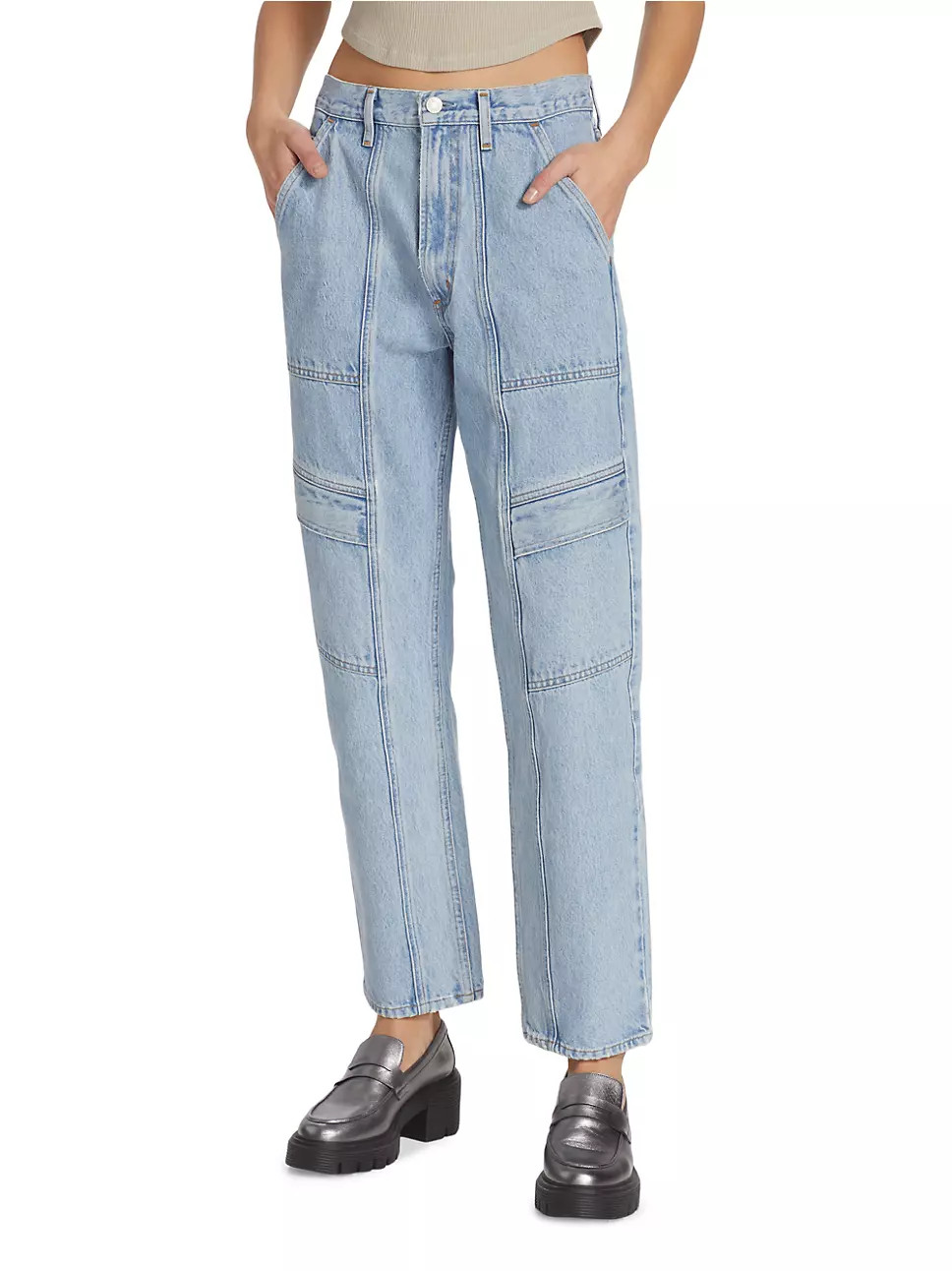 Cooper Straight-Leg Cargo Jeans | Saks Fifth Avenue