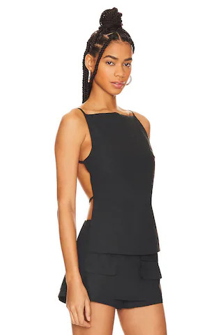 LIONESS Camille Backless Top in Onyx Stripe from Revolve.com | Revolve Clothing (Global)