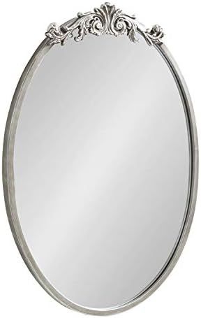 Kate and Laurel Arendahl Ornate Glam Oval Wall Mirror, 18 x 24, Antique Silver, Beautiful Bohemian M | Amazon (US)