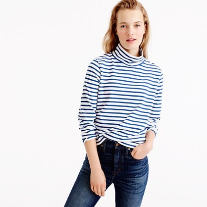 Sailor-stripe funnelneck T-shirt | J.Crew US