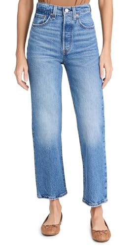 Levi's Women's Premium Ribcage Straight Ankle Jeans (Standard and Plus), (New) Dance Around, 27 | Amazon (US)