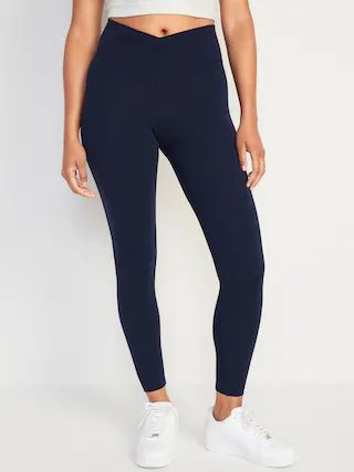 Extra High-Waisted PowerChill Crossover 7/8-Length Leggings for Women | Old Navy (CA)