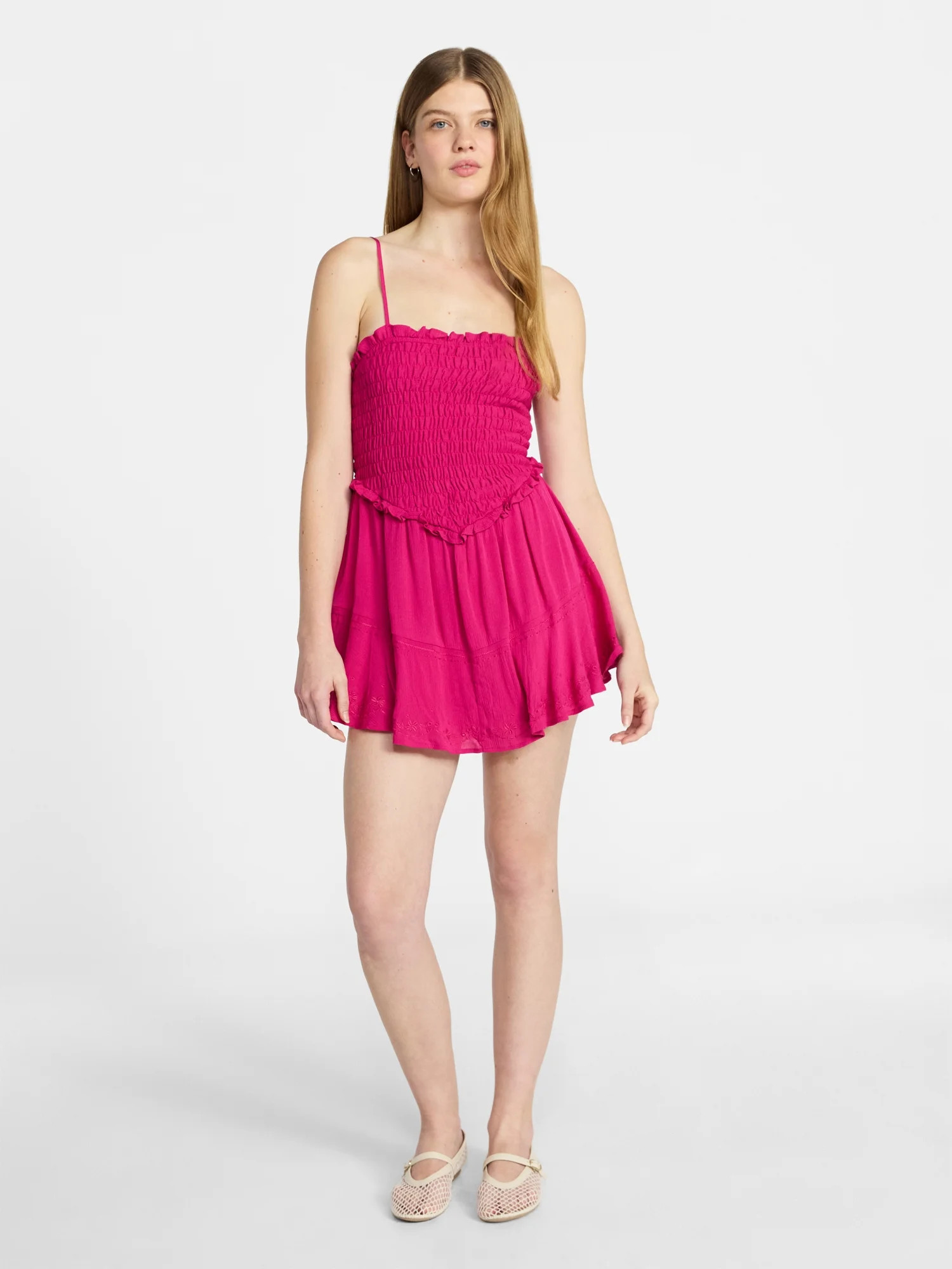 No Boundaries Smocked Romper, Women's XXS-XXL - Walmart.com | Walmart (US)