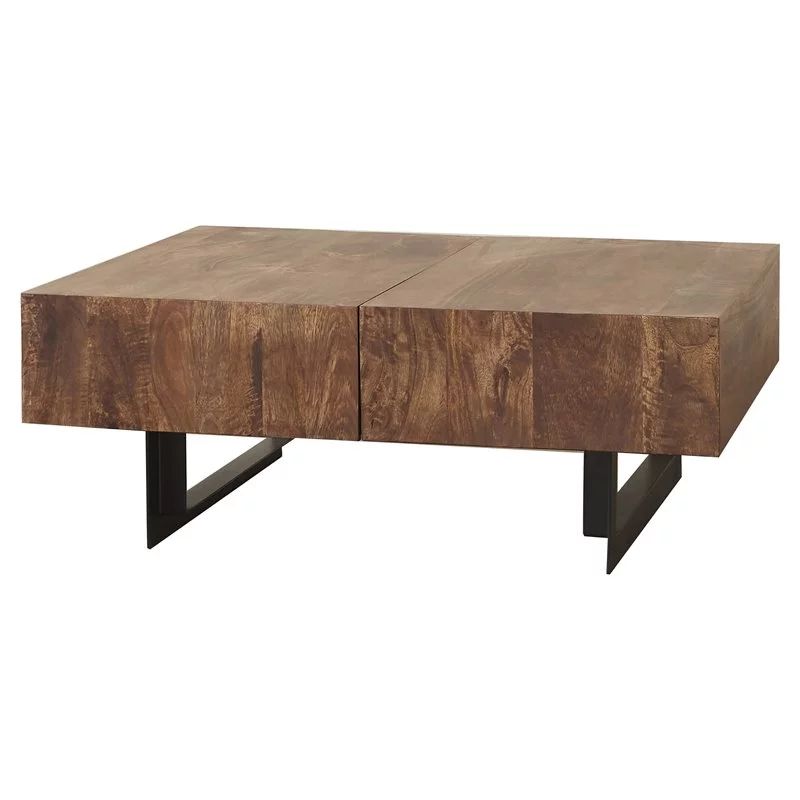 Mod-Arte Glide Brown Modern Hard Wood Coffee Table with Sliding Top - Walmart.com | Walmart (US)