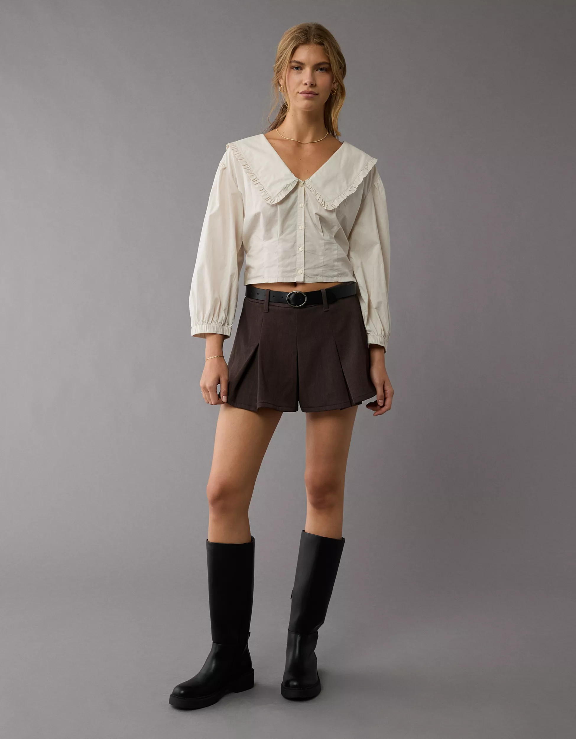 AE Pleated Mini Short | American Eagle Outfitters (US & CA)