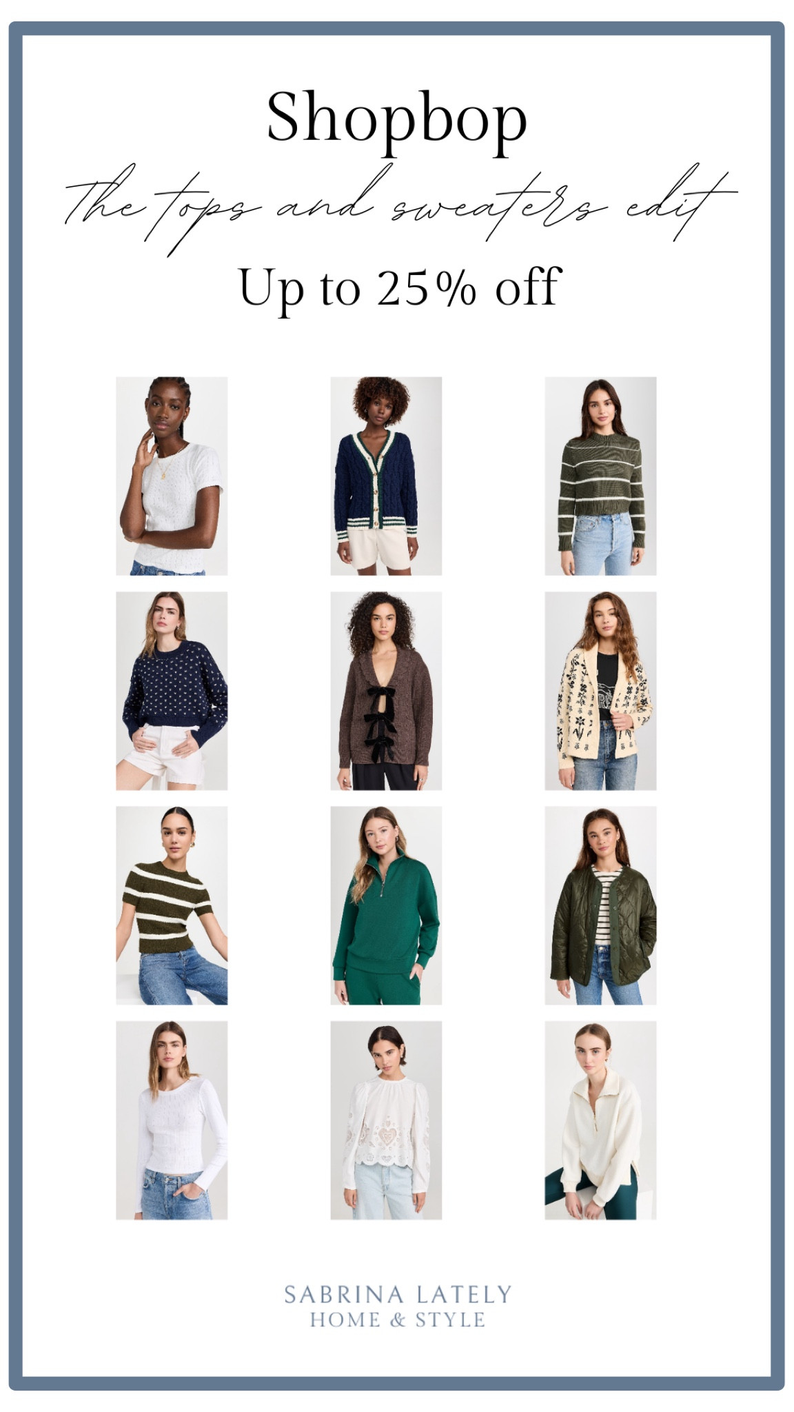 Shopbop sale, Shopbop sweaters, fall sweaters, pointelle, fall tee shirt, layering shirt, cardigan, striped sweater, fall outfit ideas 