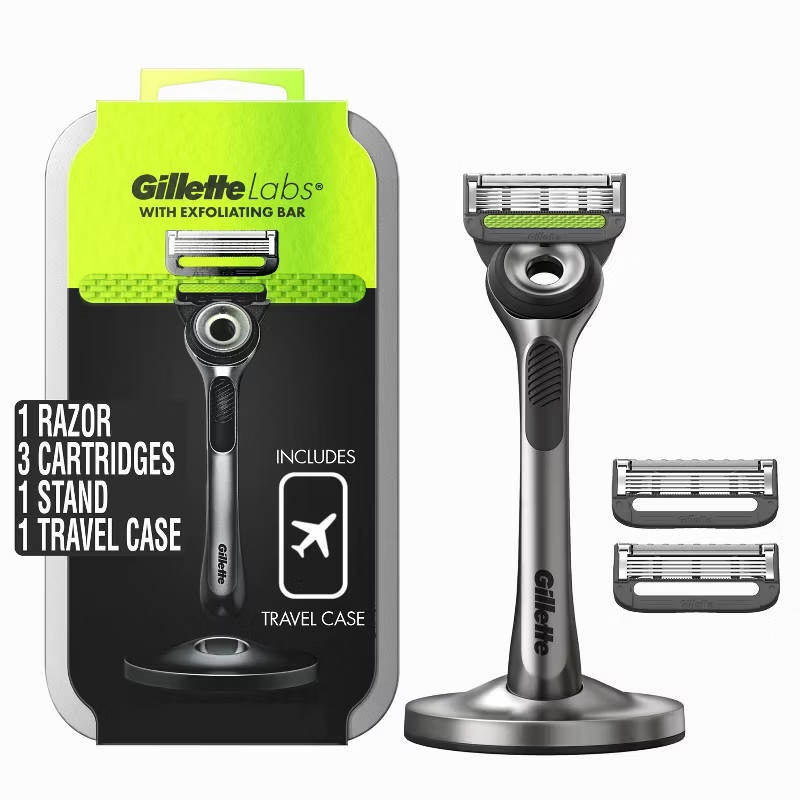 GilletteLabs Exfoliating Razor by Gillette + 3 Razor Blade Refills, Travel Case & Premium Mag... | Target