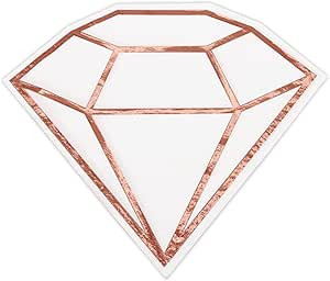 DYLIVeS Rose Gold Foiled Diamond Napkins, Disposable Diamond Shape Cocktail Paper Party Napkins f... | Amazon (US)