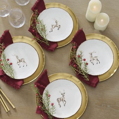 Dashing Deer Plates, Set of Four | Grandin Road