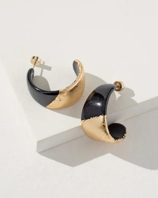 Black Foil Hoop Earrings | Chico's