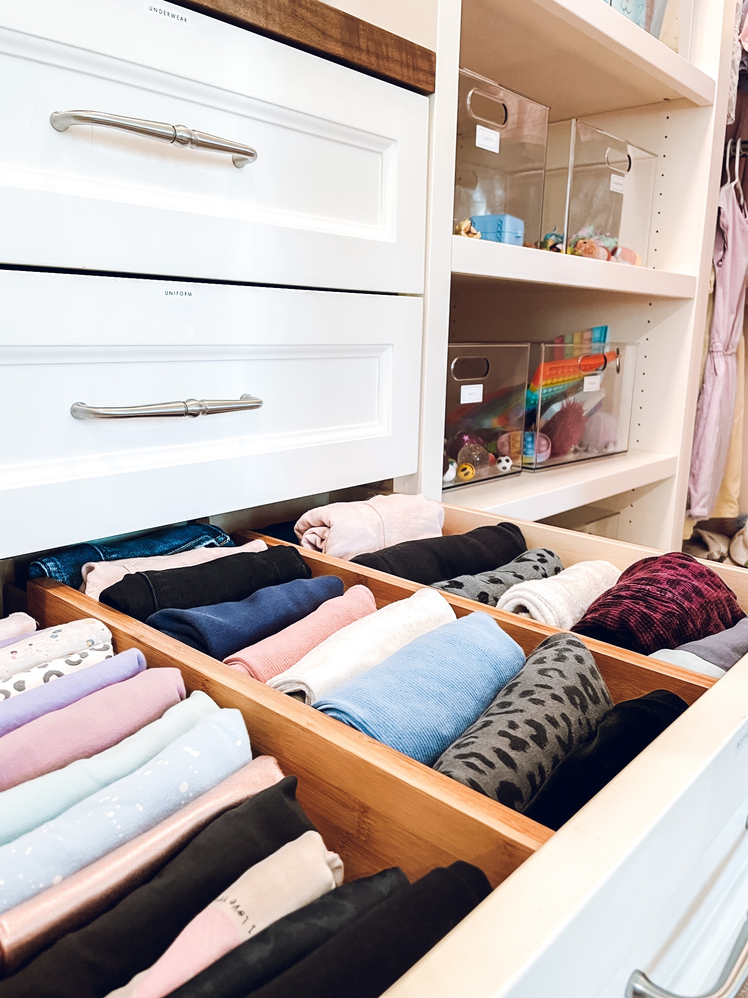 Closet organization✨ 12" x 12" x 8" All Purpose Storage Bin - Brightroom. Amazon Lipper Dividers. Target Girls' Leggings - Cat & Jack.

#LTKhome #LTKkids #LTKfamily