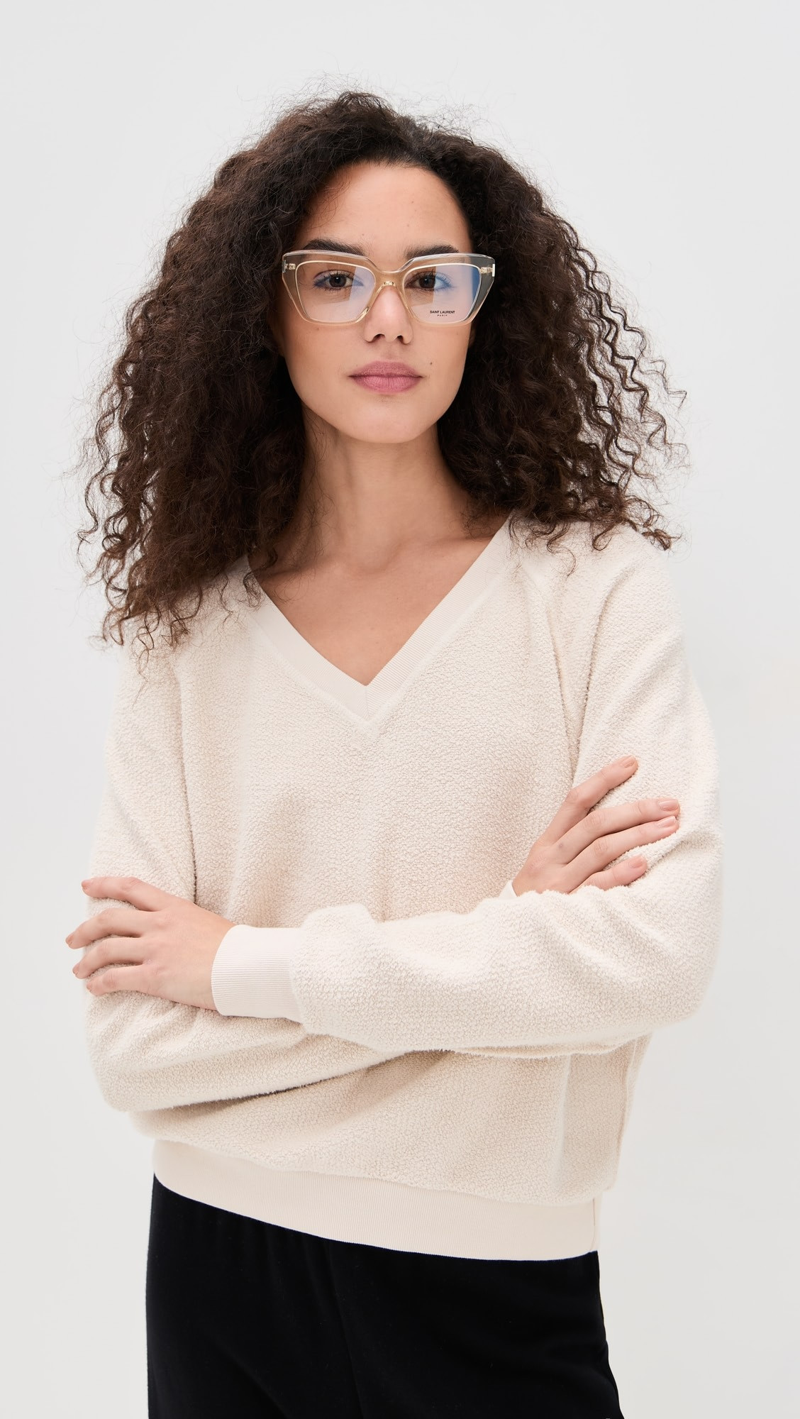 Zuri Reverse Fleece V Neck Sweater | Shopbop