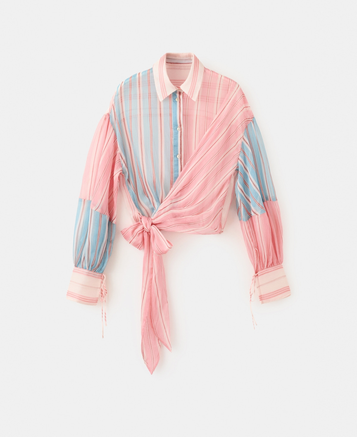 Mango Women's Bow Striped Blouse - Blue | Macy's