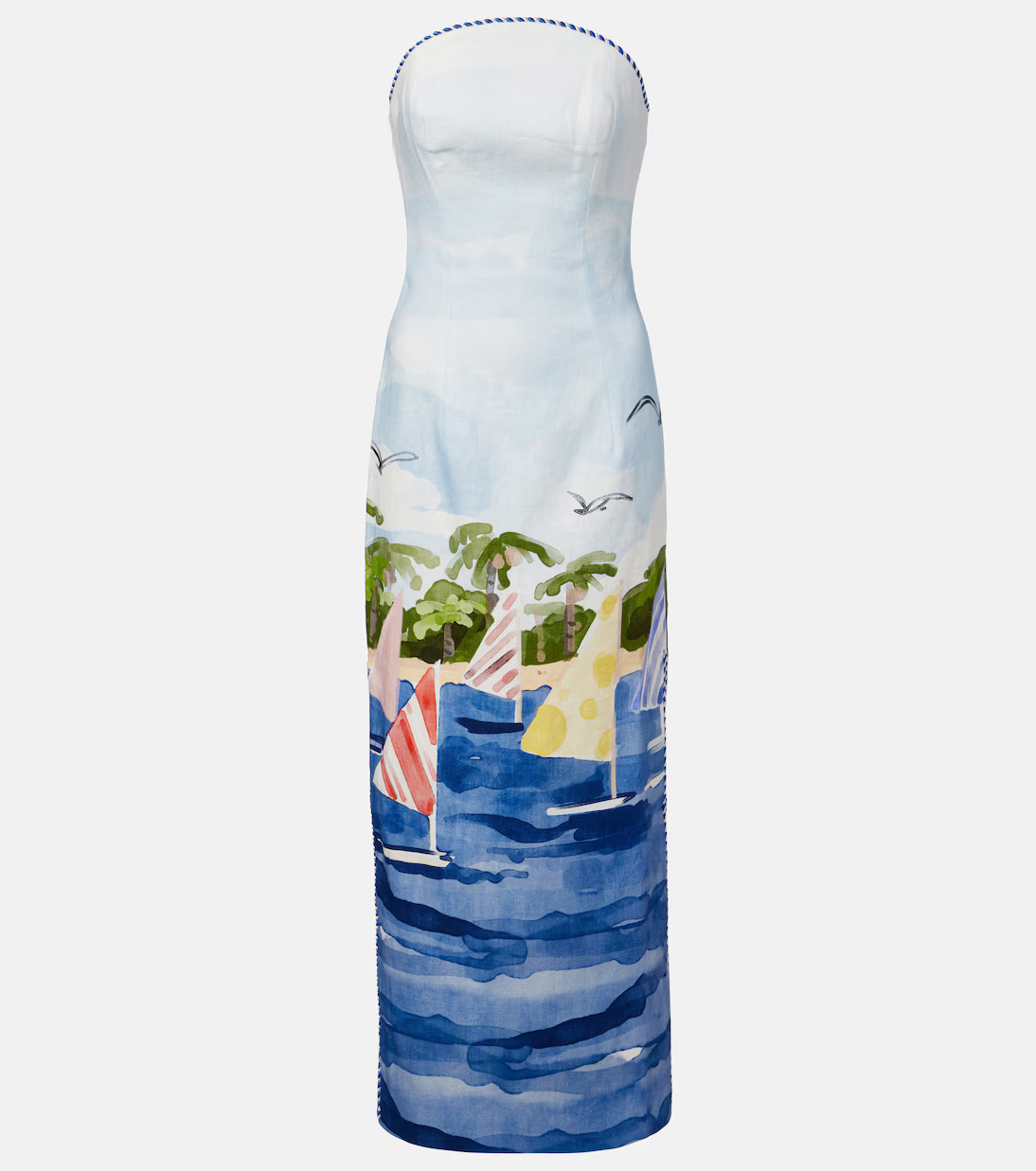 Ava printed linen bustier dress | Mytheresa (US/CA)