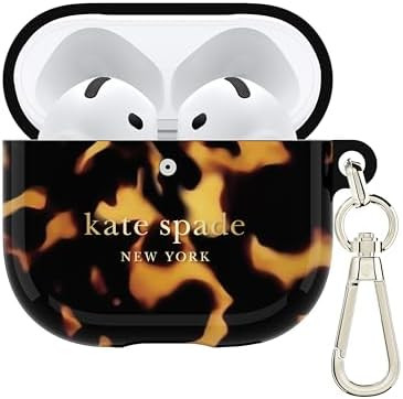 kate spade new york AirPods 4 Protective Case with Keychain Ring - Transparent Tortoise, Compatib... | Amazon (US)