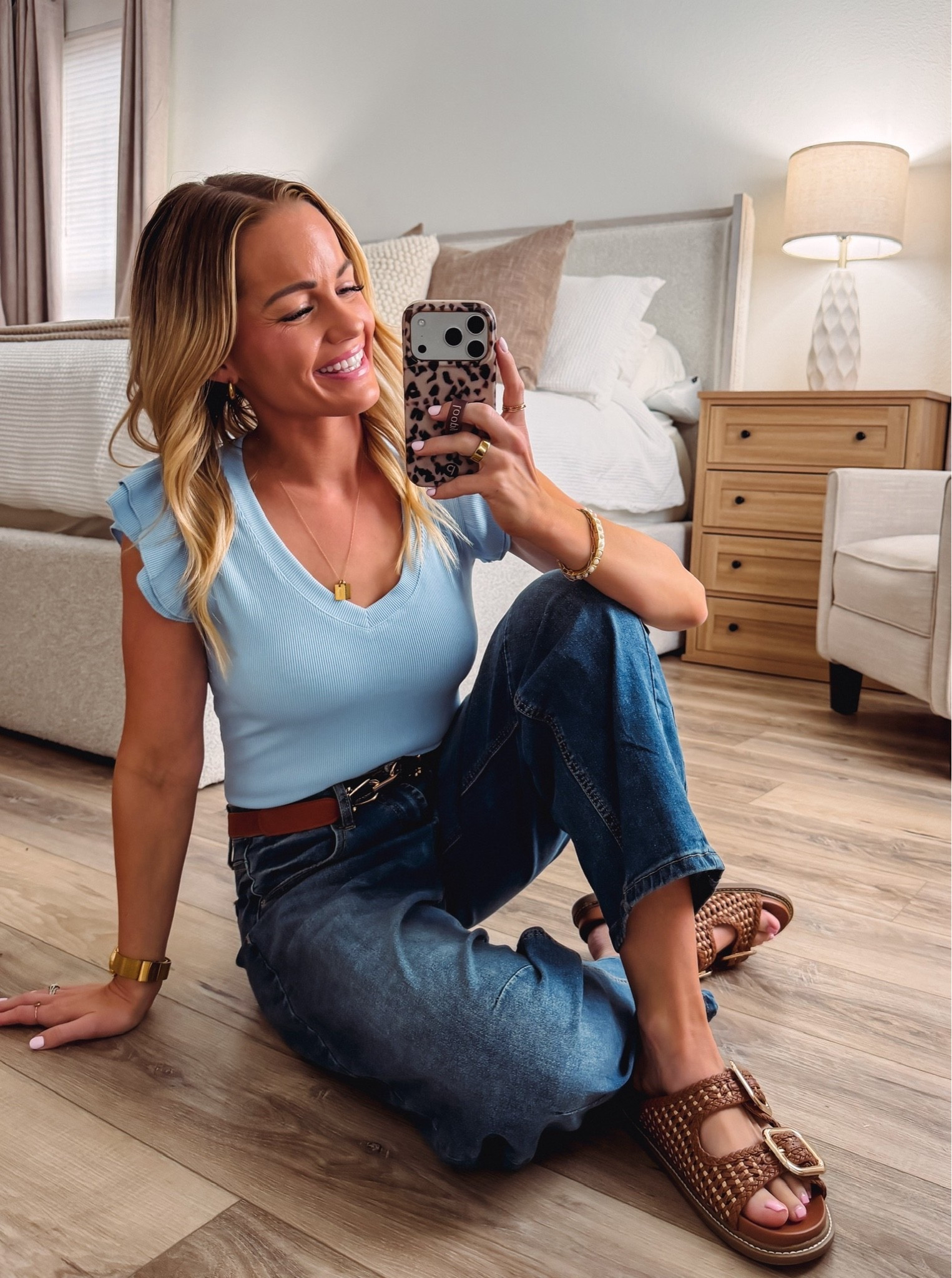 These barrel jeans and light blue ruffled top combo from Walmart is so cute! I'm obsessed with this light blue color and I always love finding outfits that look way more expensive than they are!

#LTKSeasonal #LTKmomlife #LTKootd