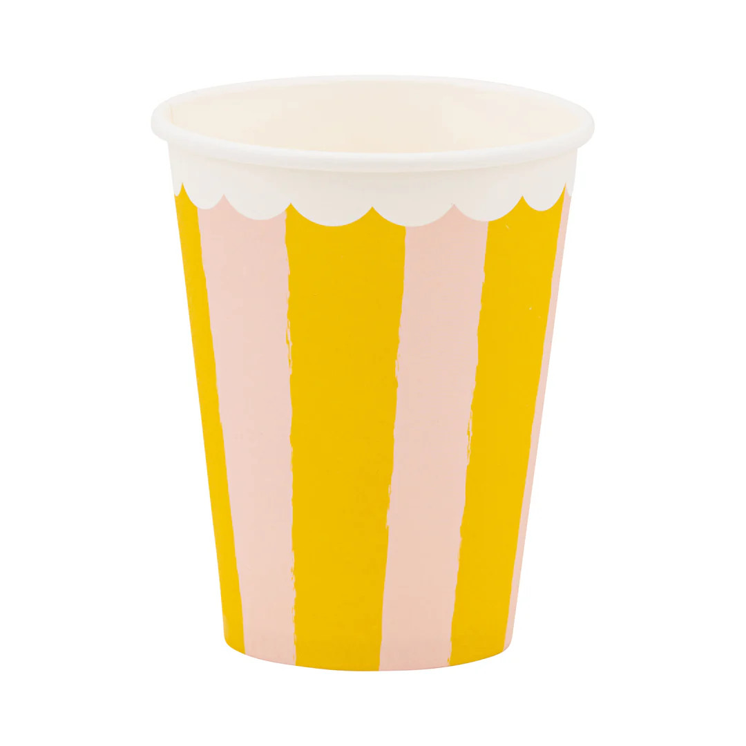 Yellow & Pink Striped Party Cup | My Mind's Eye