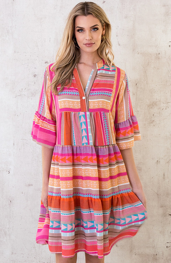 Kelim Tuniek Multicolor Roze | Fashionmusthaves.nl | The Musthaves (NL)