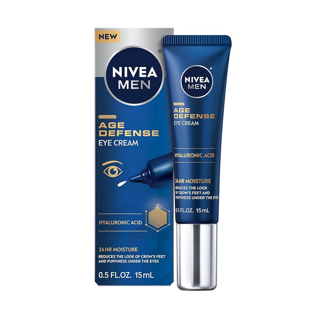 NIVEA MEN Age Defense Eye Cream with Hyaluronic Acid, 24-Hour Hydrating Under Eye Cream for Men H... | Amazon (US)