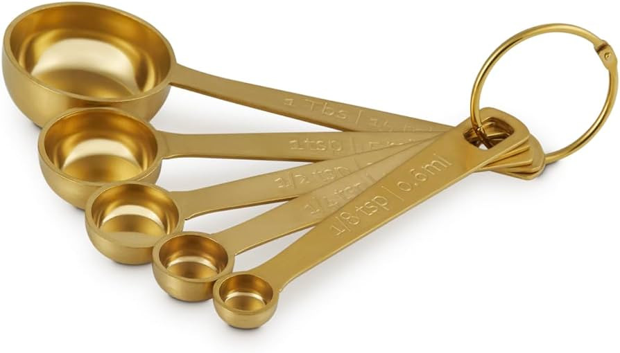 Le Creuset Stainless Steel Measuring Spoons, Gold Finish, Set of 5 | Amazon (US)