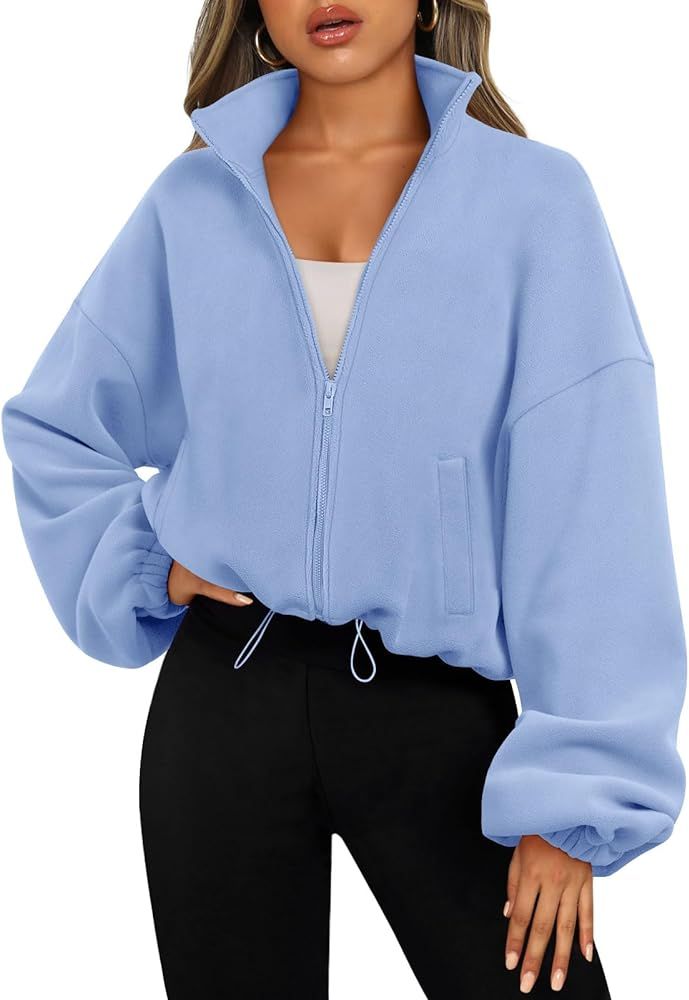 AUTOMET Womens Zip Up Hoodies Oversized Sweatshirts Long Sleeve Crop Sherpa Fall Outfits Fashion ... | Amazon (US)
