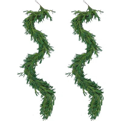 2 Pcs Artificial Norfolk Pine Garlands, Realistic Pine Garland, Artificial Greenery Garland For Table, Mantle, Wall, Indoor, Outdoor Winter Christmas | Wayfair North America