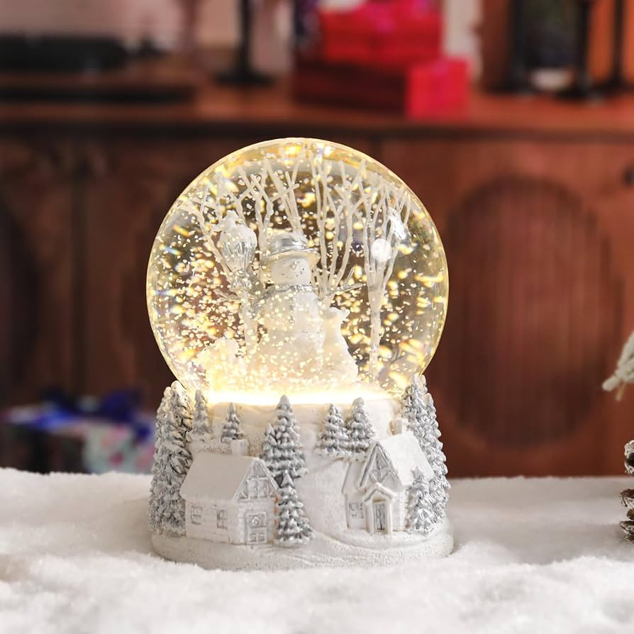 MUMTOP Christmas Snow Globes, Winter White Snow Globes Christmas with Music, Snowman Snow Globe, ... | Amazon (US)