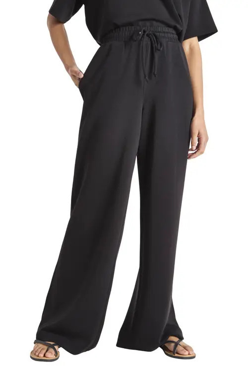 Splendid x @cellajaneblog Scuba Knit Wide Leg Pants in Black at Nordstrom, Size Medium | Nordstrom