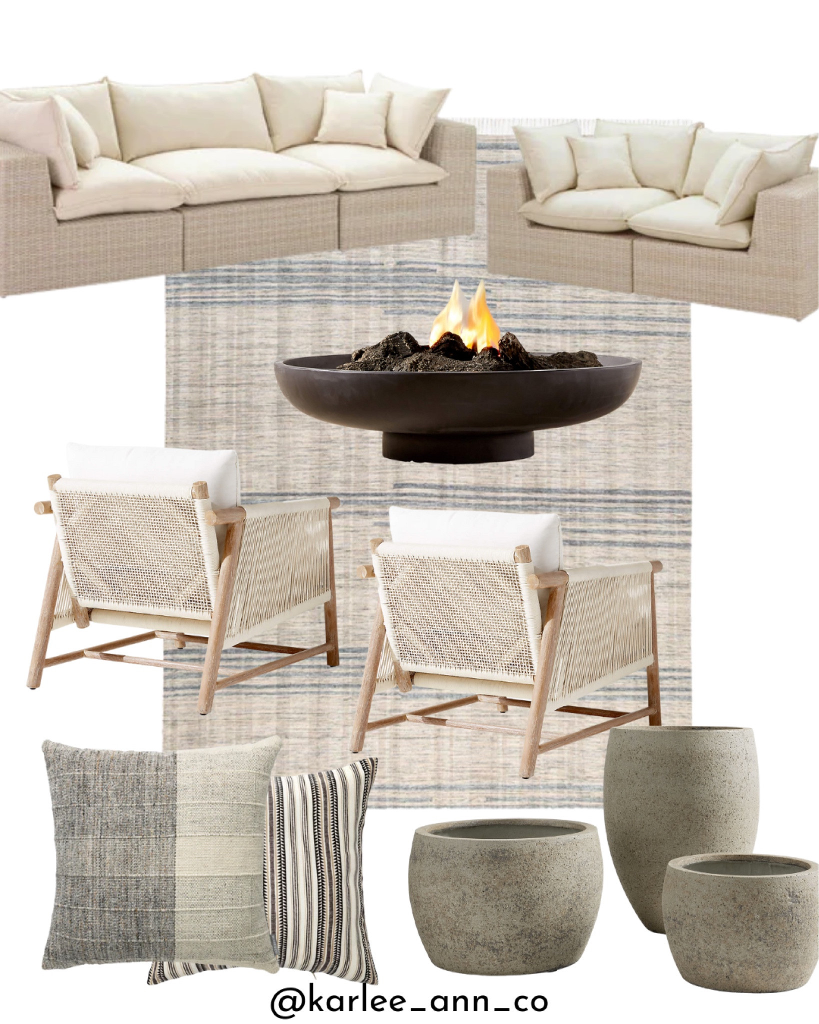 Craving warmer weather & loving this outdoor furniture set up 😍

Patio furniture, outdoor rug, planters, throw pillows, outdoor furniture, outdoor chair, fire pit, porch furniture 

#LTKstyletip #LTKSeasonal #LTKhome