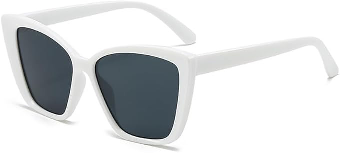 Large Cat Eye Sunglasses Chic Wide Frame Retro Oversized Shades Women Sunglasses | Amazon (US)