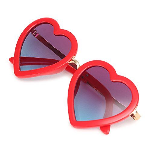 CMK Trendy Kids Trendy Heart Shaped Sunglasses for Toddler Girls Age 3-10 (62015_red) | Amazon (US)