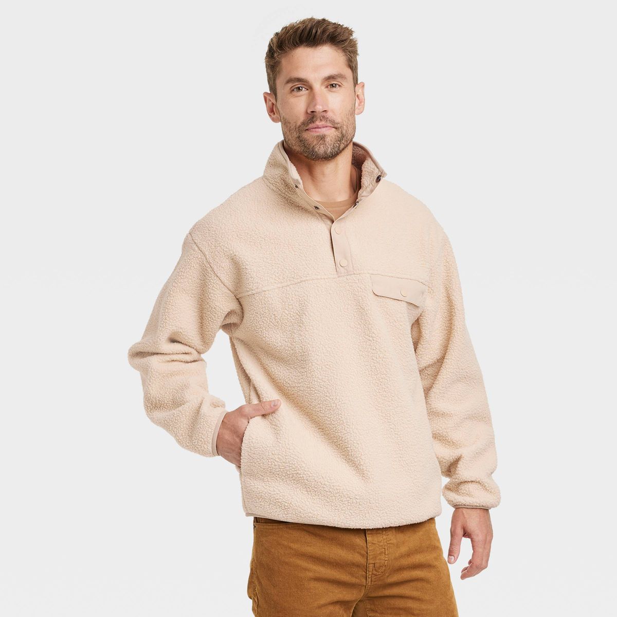 Men's High Pile Fleece Pullover Sweatshirt - Goodfellow & Co™ | Target