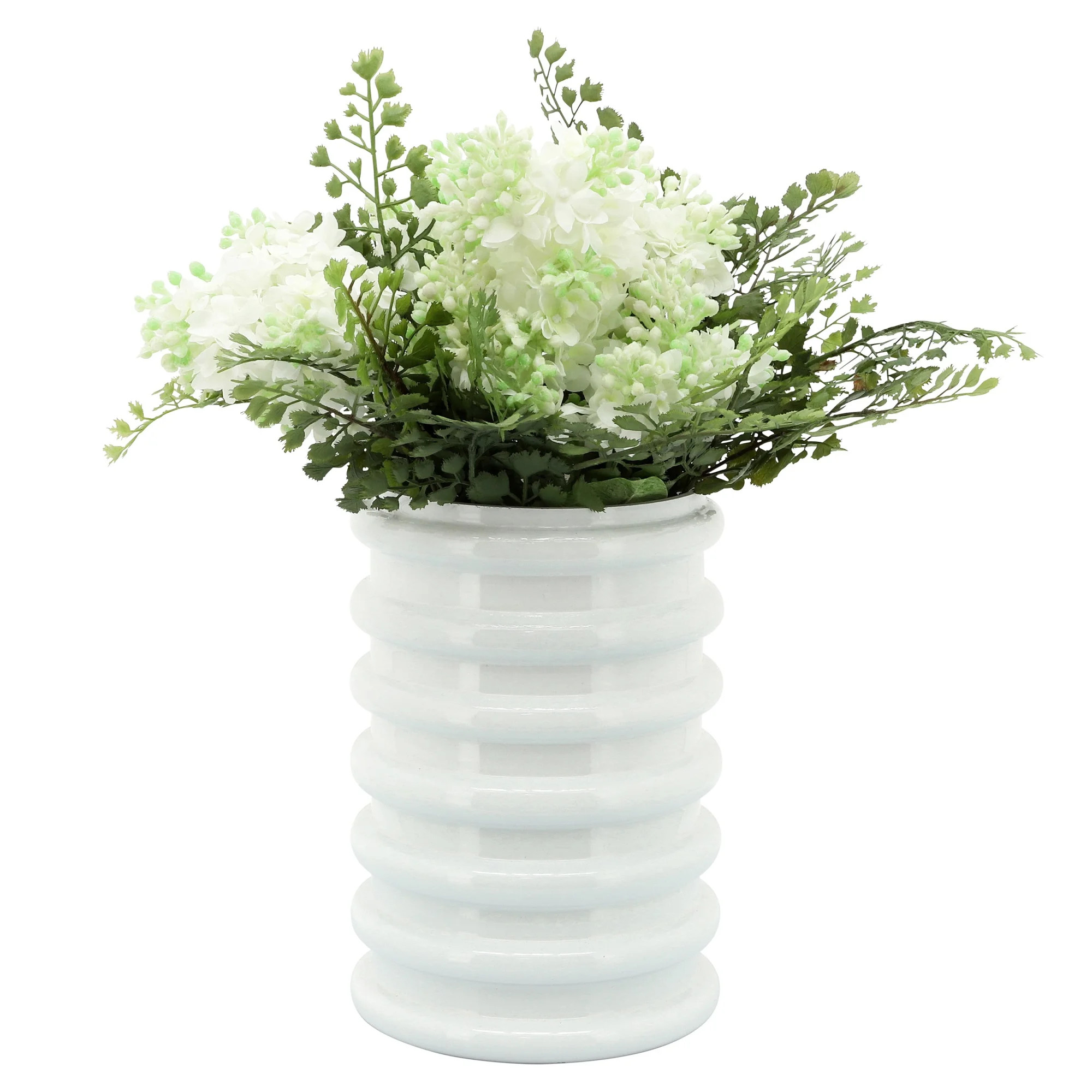 GLASS, 9"H, SCALLOP VASE, WHITE | Walmart (US)