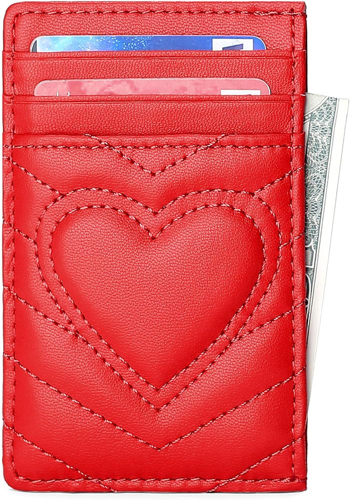 Quilted Leather Card Holder Wallet with RFID Blocking | Amazon (US)
