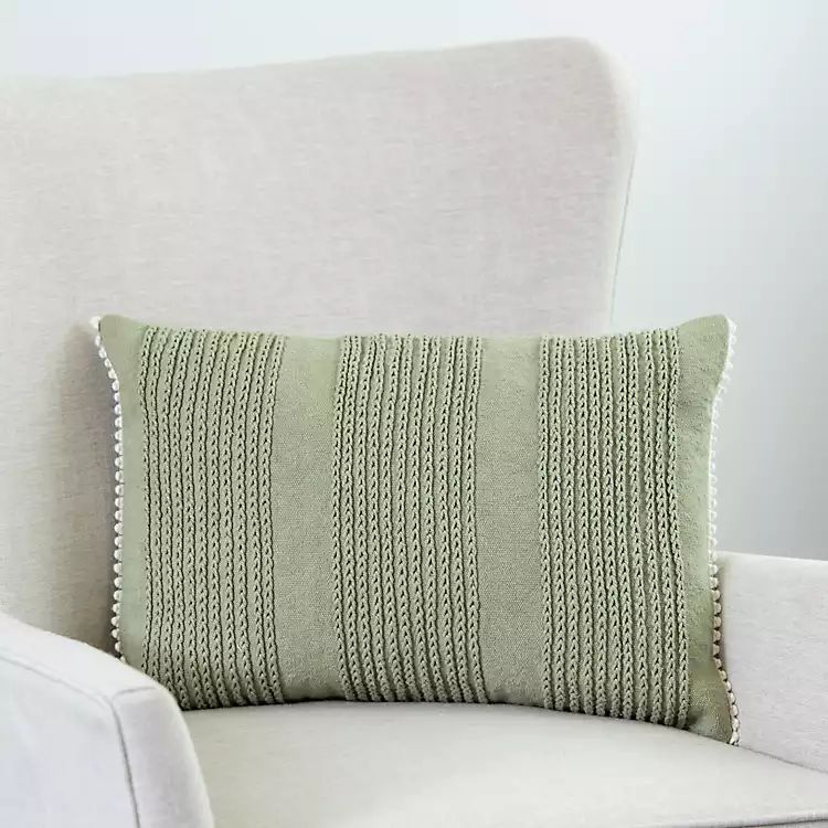 Sage Woven Textured Lumbar Pillow | Kirkland's Home