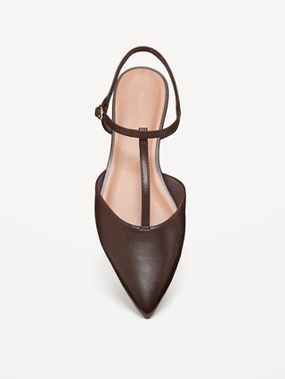 Faux-Leather Mary Jane T-Strap Flats for Women | Old Navy (US)