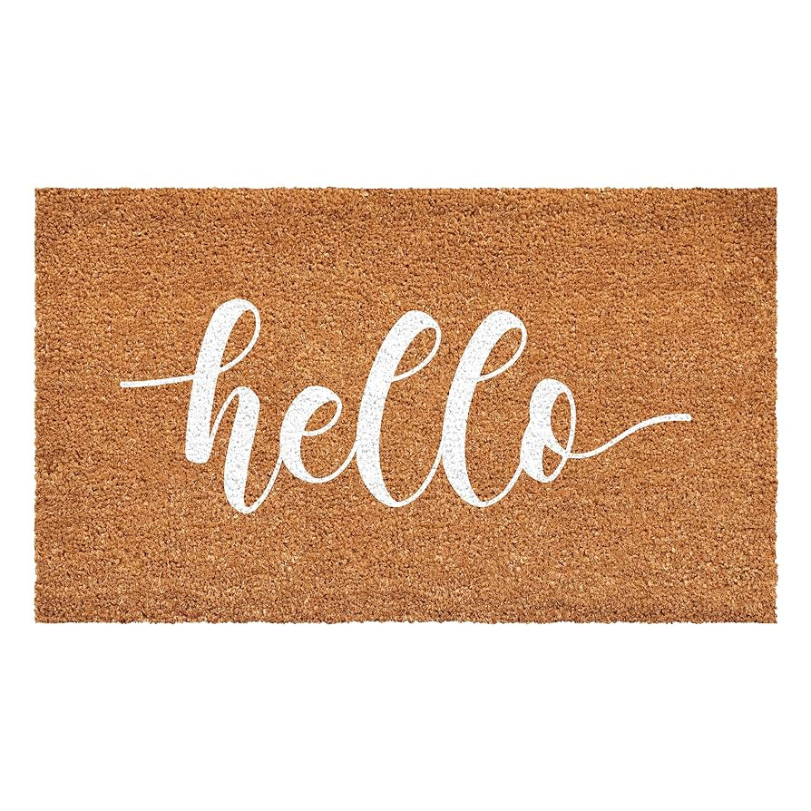 Calloway Mills 112091729 White Hello Script Doormat 17" x 29" | Amazon (US)