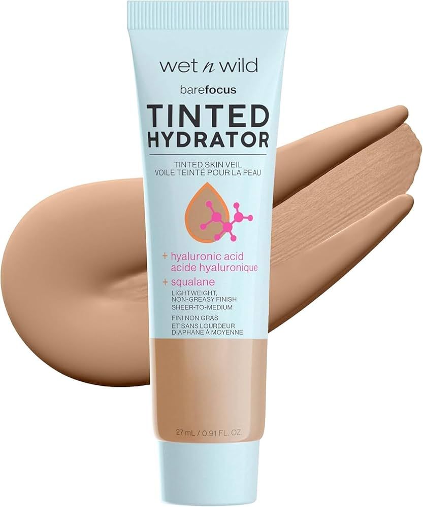 wet n wild Bare Focus Tinted Hydrator Matte Finish, Medium Tan, Oil-Free, Moisturizing Makeup | H... | Amazon (US)