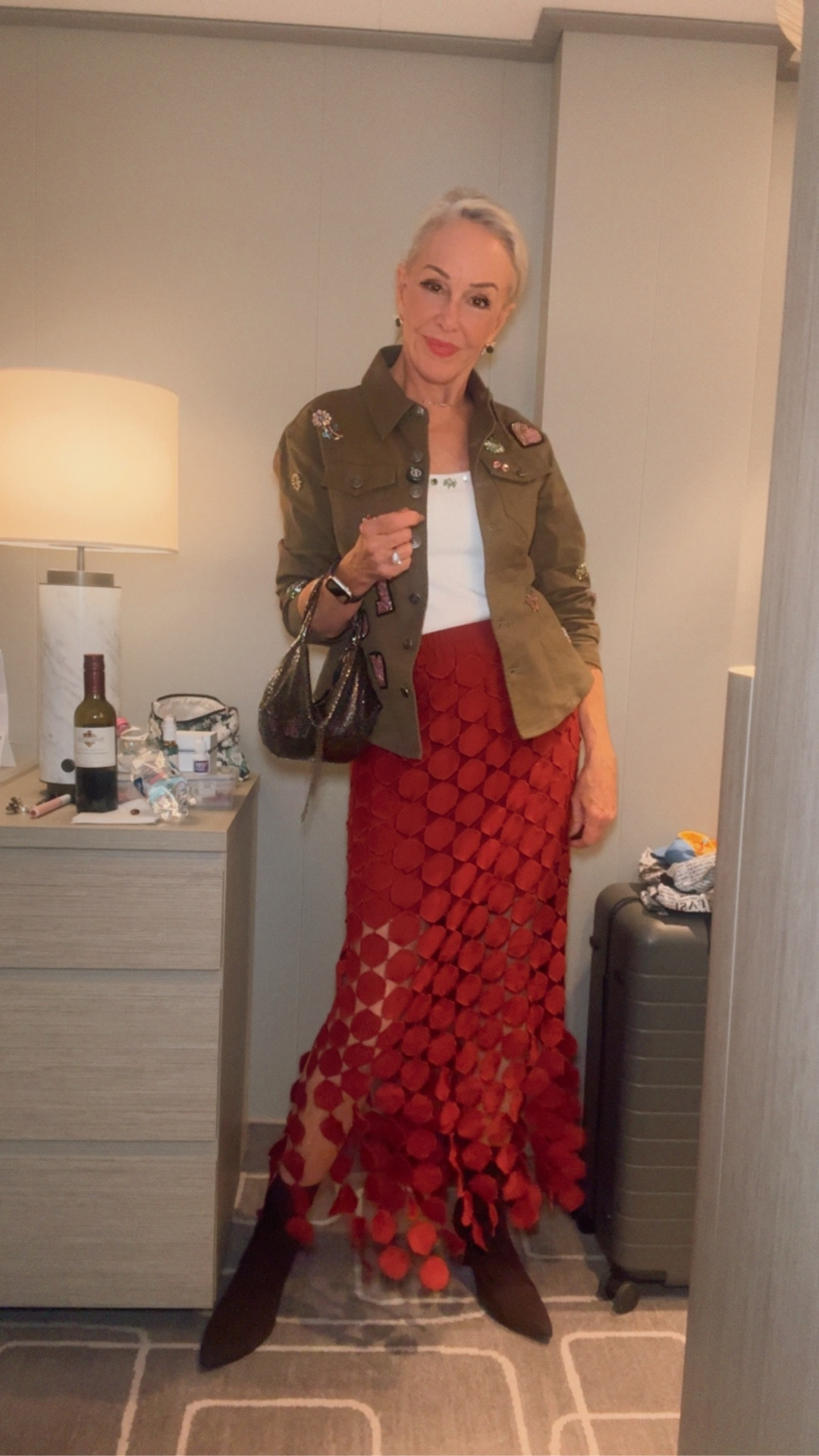 Crafted of stretch cotton, this Ditsy Love Canyon jacket from Cinq à Sept features sparkling mixed-media embellishments, scrunched long sleeves, and a button-front closure. Now on sale
Boho fringe hem maxi skirt comes in several colors. So versatile
Great camisole for layering
Dark brown booties a must this fall


#LTKSaleAlert #LTKOver40 #LTKParties