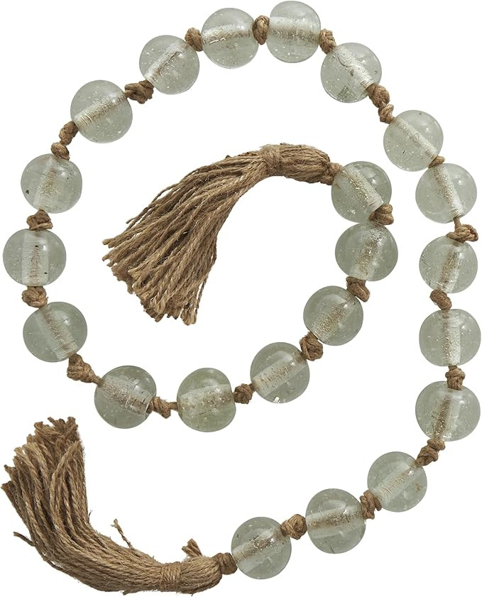 Deco 79 Glass Handmade Round Beaded Garland with Tassel with Knotted Brown Jute, 45" x 1" x 1", C... | Amazon (US)