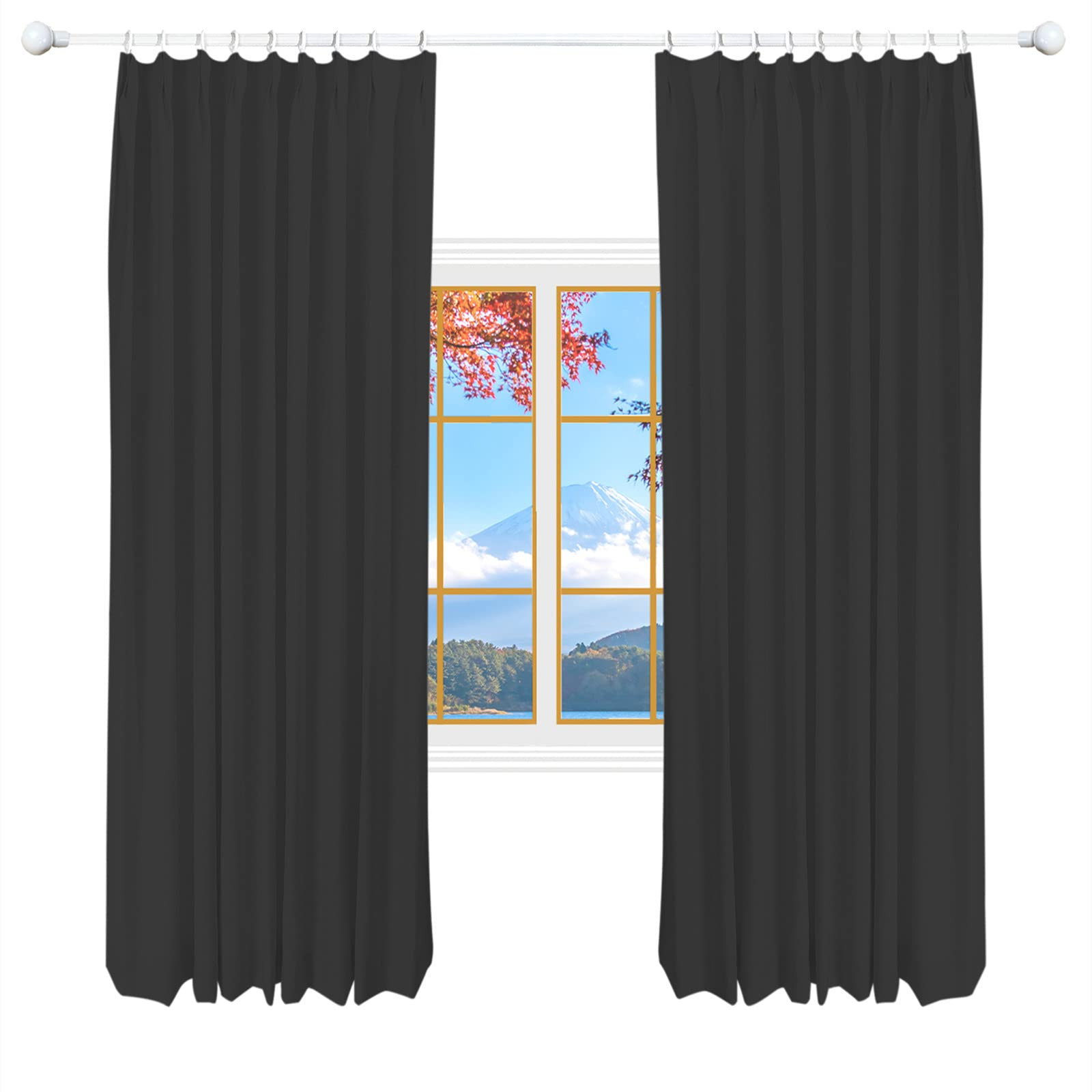 100 W x 96 L inch Pinch Pleat Darkening Drapes Faux Linen Curtains with Lining Drapery Panel for ... | Amazon (US)