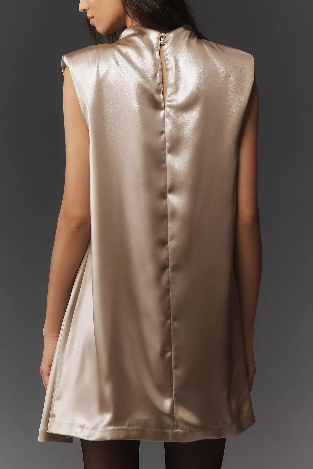 By Anthropologie Sleeveless Liquid Shine Mini Dress | Anthropologie (US)