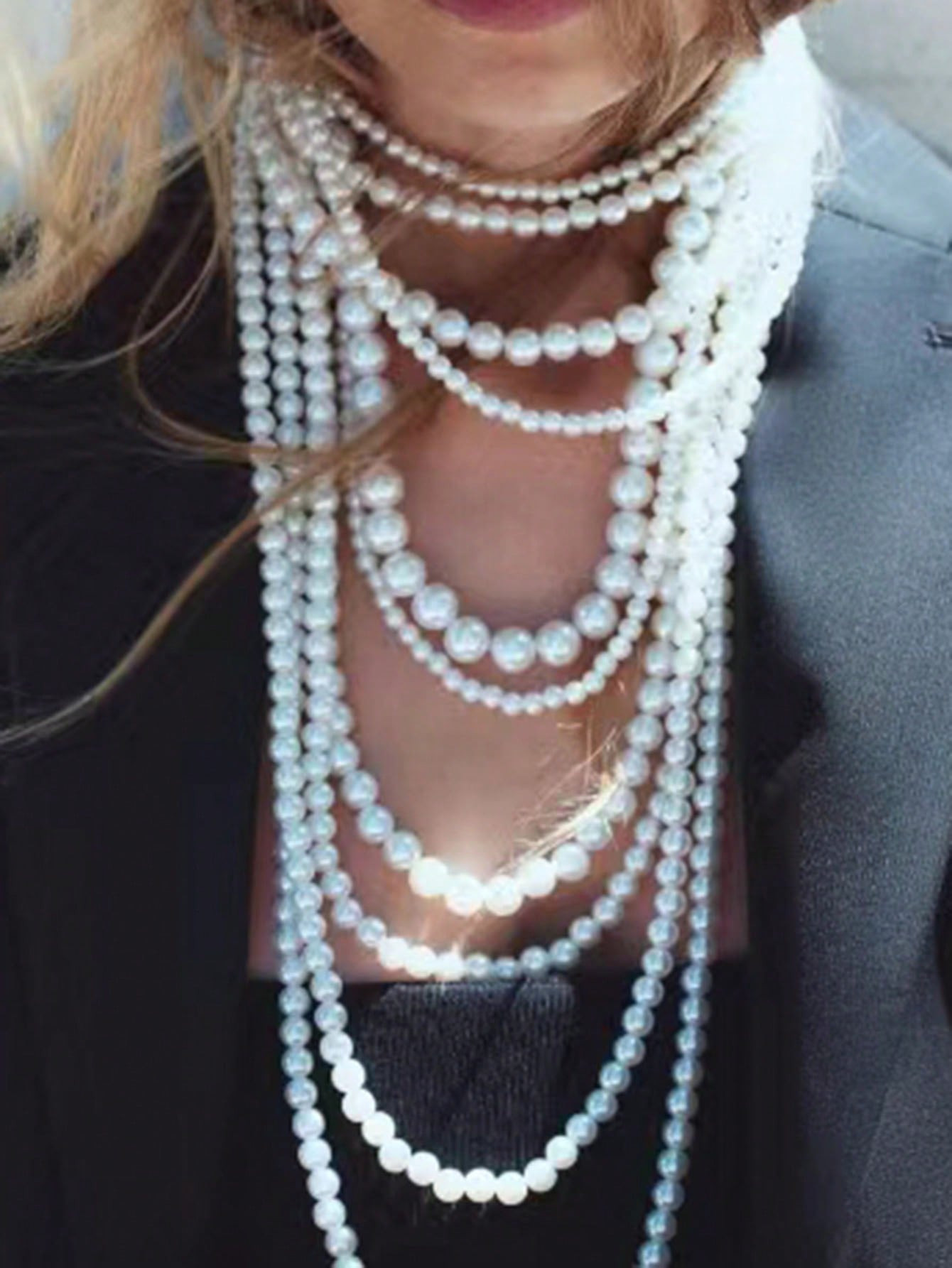 1 pezzo Collana da festa in stile vintage elegantemente esagerata con perle finte per le donne | SHEIN