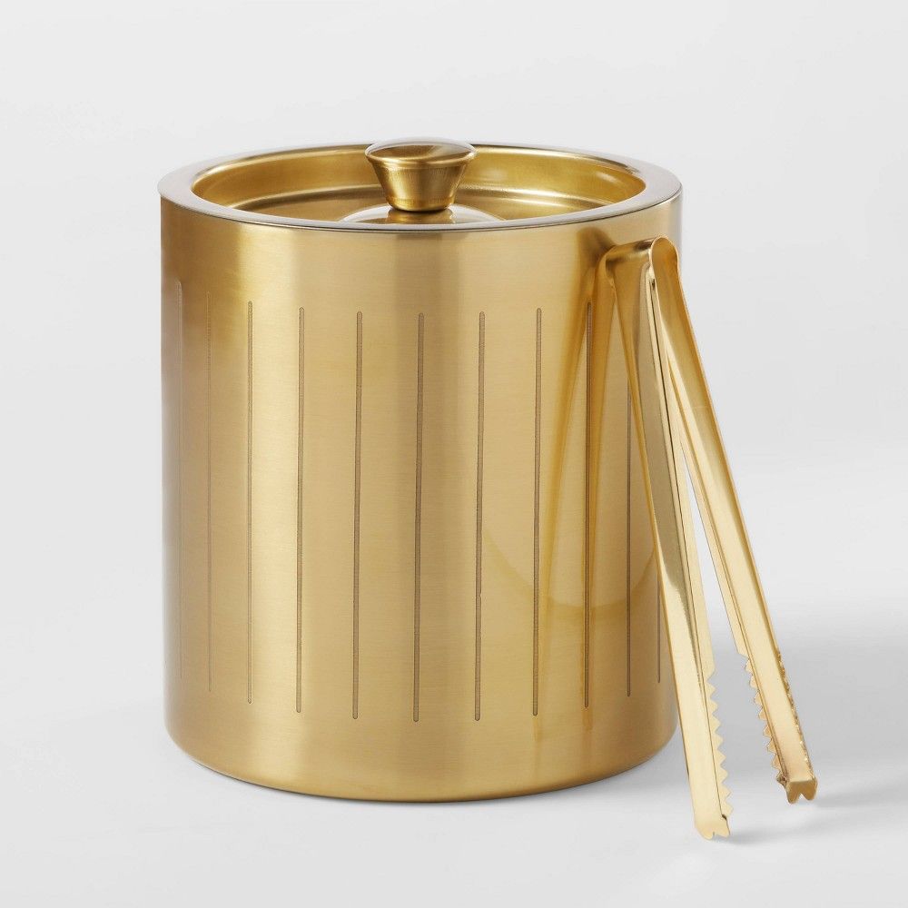3L Stainless Steel Ice Bucket with Tongs Gold - Project 62 | Target