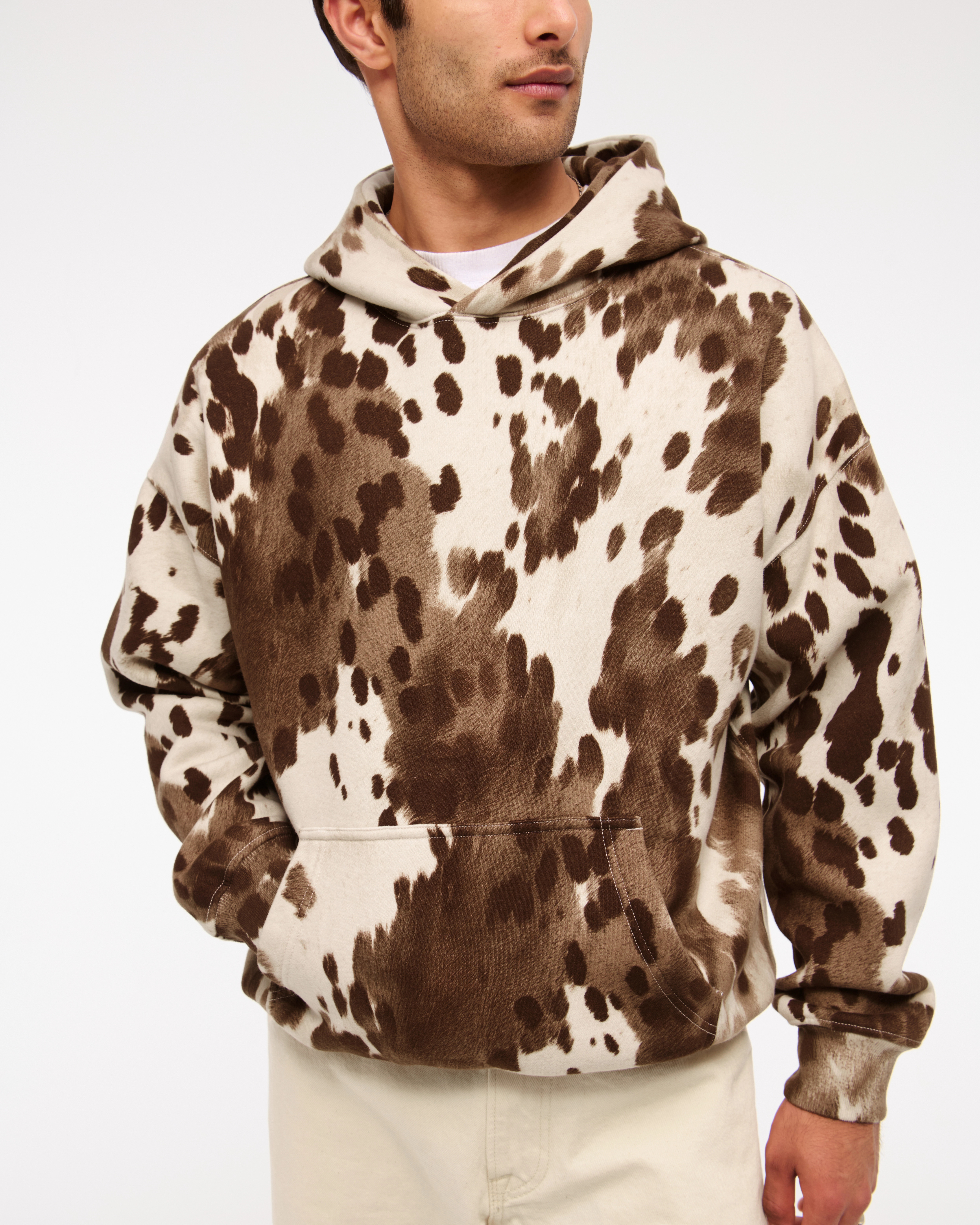 Essential Popover Pattern Hoodie | Abercrombie & Fitch (US)