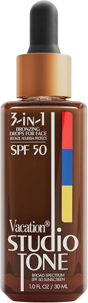 Vacation Studio Tone SPF 50 Sunscreen Bronzing Drops For Face, Sunkissed Skin Bronzer, Makeup-Fri... | Amazon (US)