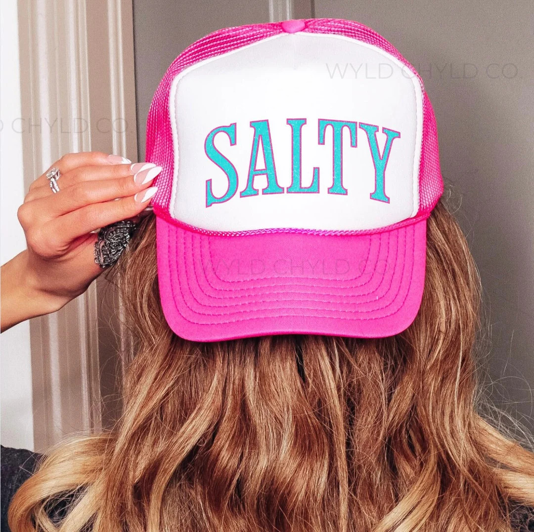 Coastal Cowgirl Trucker Hat, Preppy Girl Salty Summer Beach Foam Mesh Back Trucker Cap - Etsy | Etsy (US)