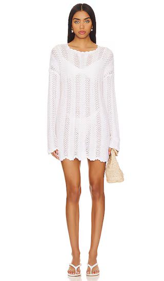 Packable Pullover Coverup in White Crochet | Revolve Clothing (Global)