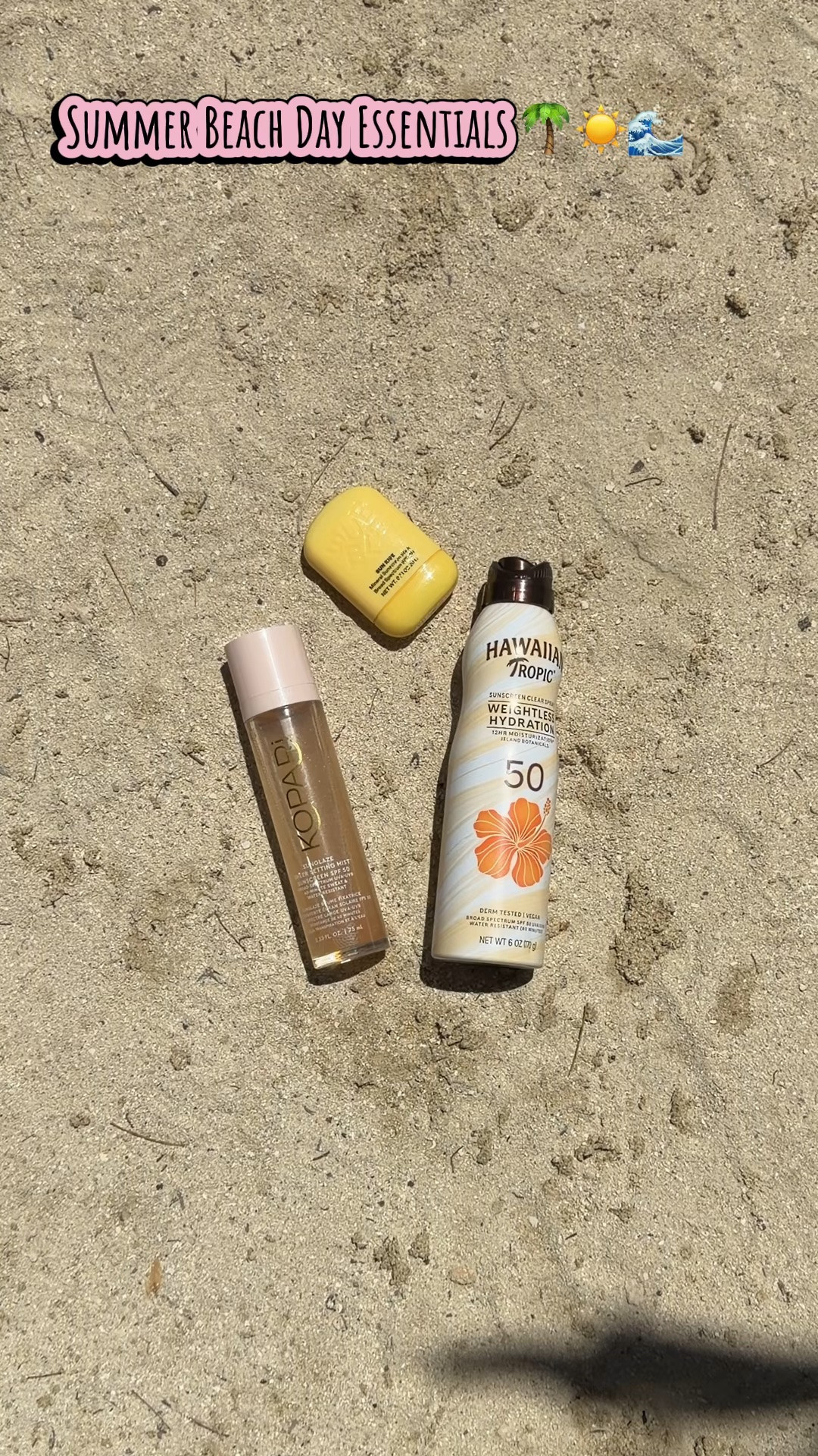 My summer beach day essentials! ☀️🌴🌊

#sunscreen #spf #beachday #beachdayessentials