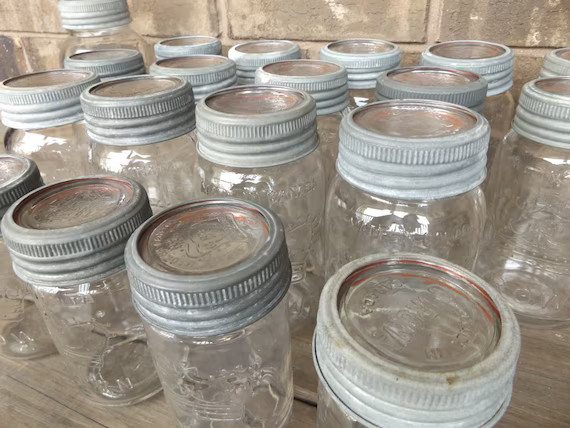 Vintage Clear Crown Jars Crown Pints or Quart Jars Set of | Etsy Canada | Etsy (CAD)